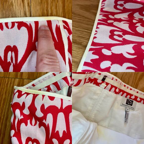 Laundry by Design Brocade White & Pink Strapless Sheath Dress Womens 10 - Picture 6 of 16